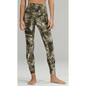 LULULEMON Align High-Rise Pant 28" Diamond Dye Light Sage Army Green Size 12 EUC